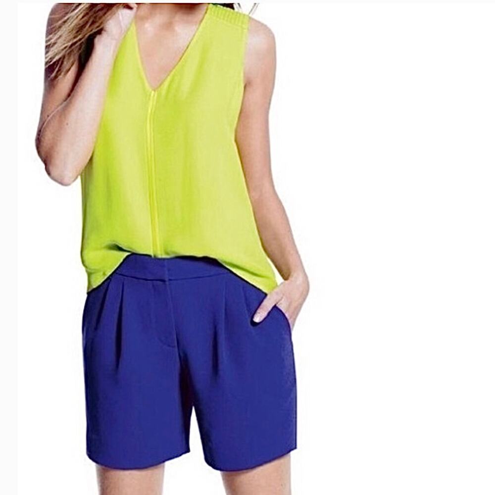 J.CREW Pleated Crepe‎ Shorts Blue